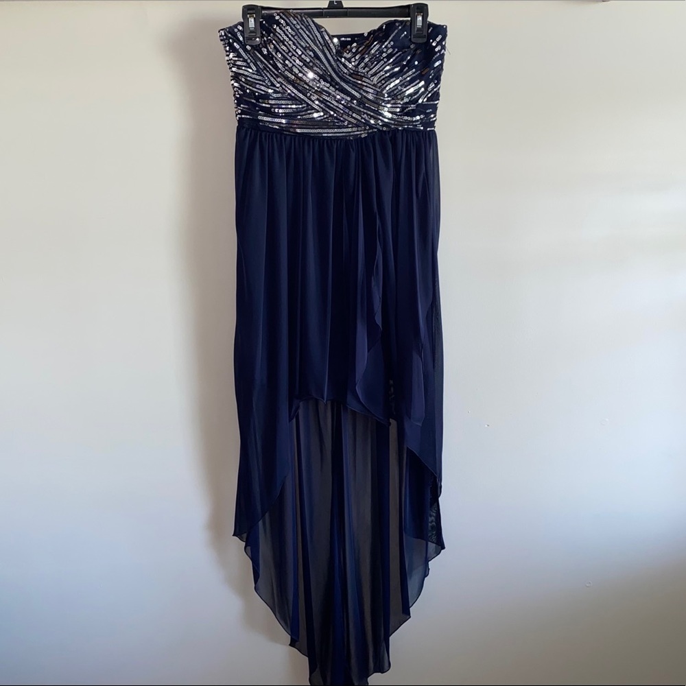 My Michelle Navy Blue High-Low Dress